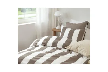 Påslakanset Enkelsäng 2-Dels Block stripe - Brun - Products - Textil & mattor - Sängkläder - Bäddset & påslakanset - Påslakanset enkelsäng