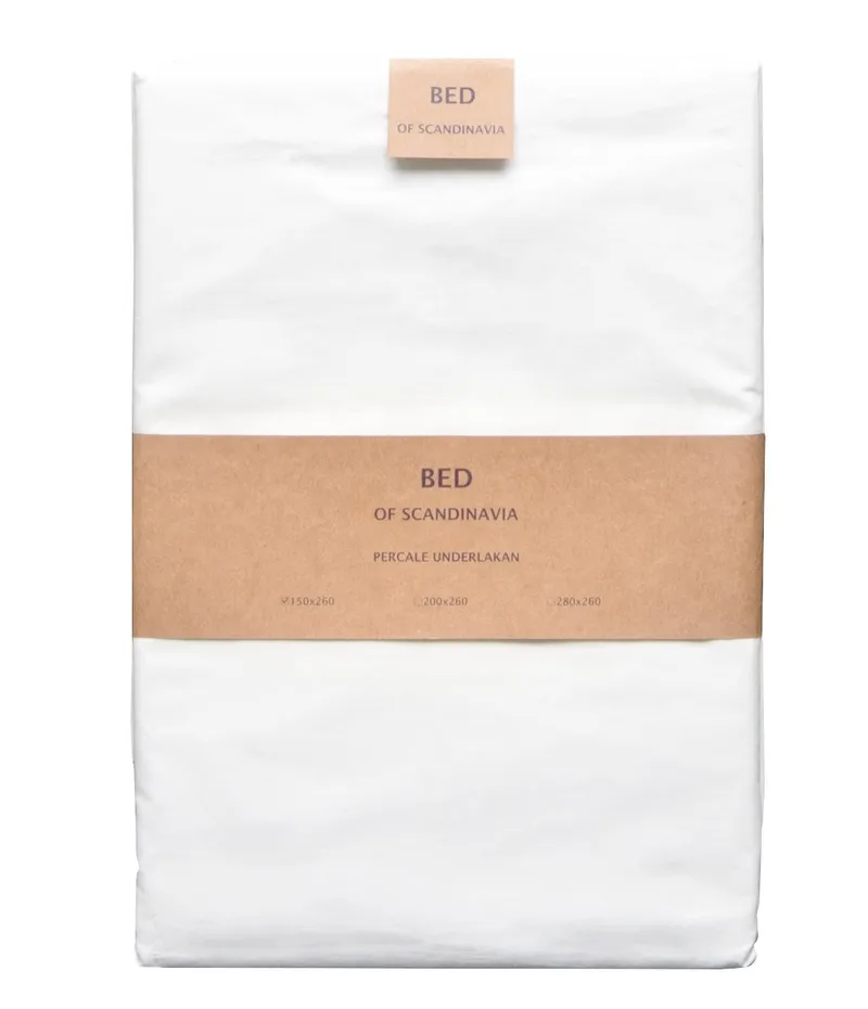Slätlakan Percale Formsytt 150x260 cm, Vit