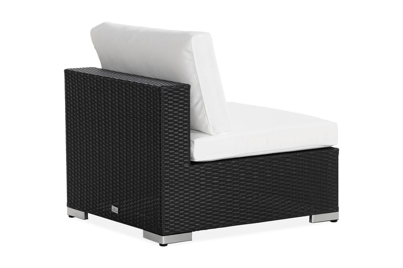 Bahamas Mittmodul utomhus i konstrotting - Svart / Vit - Products - Utemöbler & utemiljö - Övrigt utemöbler - Moduler utesoffa - Mittmodul utesoffa
