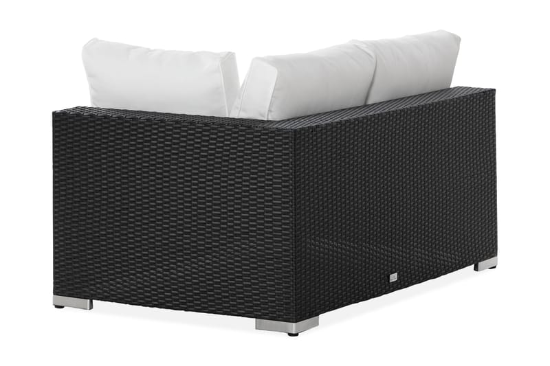 Bahamas Vänstermodul utomhus 140 cm i konstrotting - Svart / Vita dynor - Products - Utemöbler & utemiljö - Övrigt utemöbler - Moduler utesoffa - Vänstermodul utesoffa