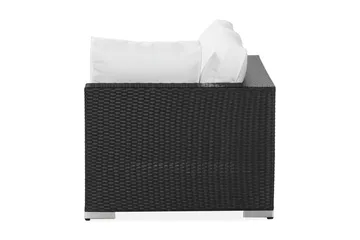 Bahamas Vänstermodul utomhus 140 cm i konstrotting - Svart / Vita dynor - Products - Utemöbler & utemiljö - Övrigt utemöbler - Moduler utesoffa - Vänstermodul utesoffa