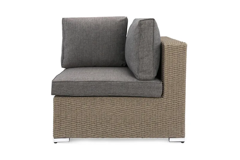 Marcus Hörnmodul utomhus med Dyna i konstrotting - Grå / Grå dynor - Products - Utemöbler & utemiljö - Övrigt utemöbler - Moduler utesoffa - Hörnmodul utesoffa