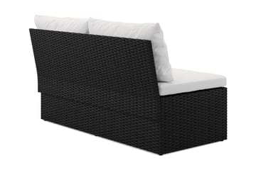 Bahamas Liten Balkongsoffa med dynor och pallar i konstrotting - Svart - Products - Utemöbler & utemiljö - Balkong & altan - Balkongmöbler - Balkongsoffa