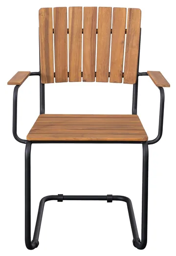 Utematstol Holmö med Armstöd Brun - Teaklook/svart - Products - Utemöbler & utemiljö - Balkong & altan - Balkongmöbler - Balkongstol