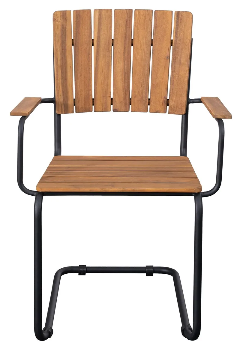 Utematstol Holmö med Armstöd Brun - Teaklook/svart - Products - Utemöbler & utemiljö - Balkong & altan - Balkongmöbler - Balkongstol