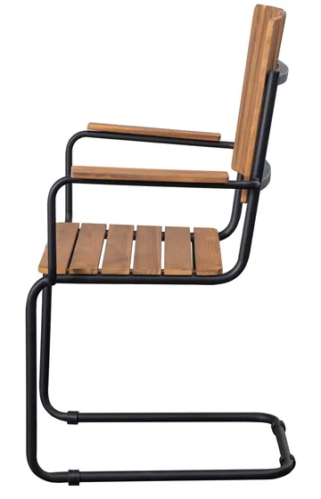 Utematstol Holmö med Armstöd Brun - Teaklook/svart - Products - Utemöbler & utemiljö - Balkong & altan - Balkongmöbler - Balkongstol