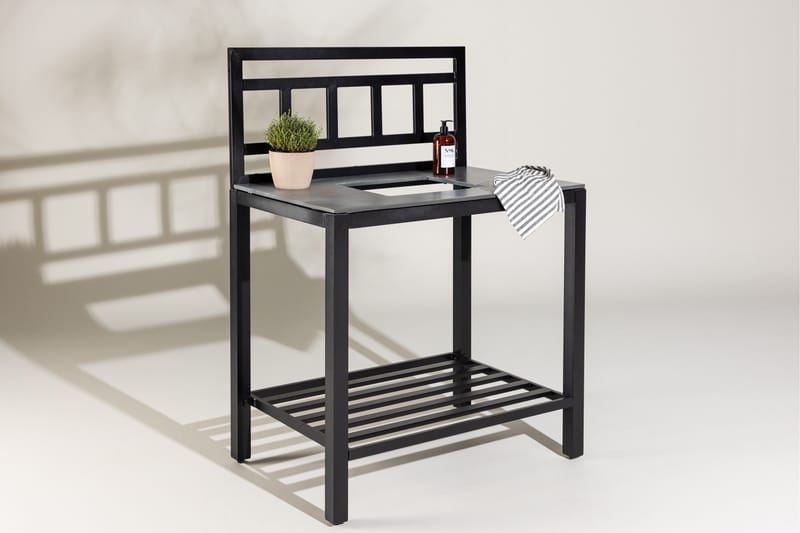 Alicante garden kitchen table with hole black/fiber concrete - Svart - Products - Utemöbler & utemiljö - Grill & utekök - Utekök - Kompletta utekök