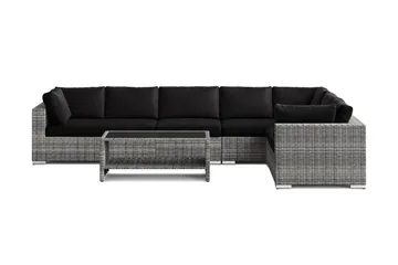 Bahamas L-formad utesoffa vänster, 7-sits med bord och hylla - Grå - Products - Utemöbler & utemiljö - Loungemöbler - Loungeset & loungegrupp