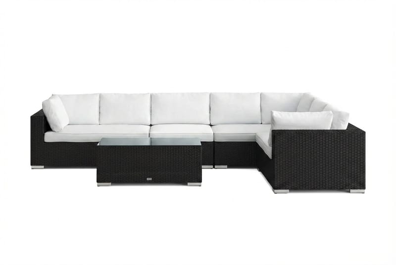Bahamas L-formad utesoffa vänster, 7-sits med bord - Svart - Products - Utemöbler & utemiljö - Loungemöbler - Loungeset & loungegrupp