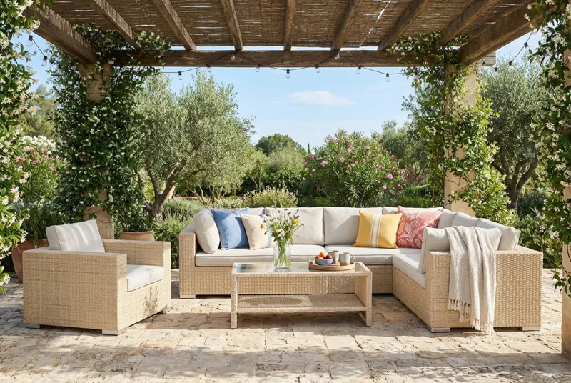 Bahamas Loungefåtölj utomhus i konstrotting - Beige - Products - Utemöbler & utemiljö - Loungemöbler - Loungestol utomhus