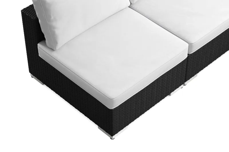 Bahamas utomhus hörnsoffa 7-sits vändbar med öppet avslut och bord med hylla - Svart - Products - Utemöbler & utemiljö - Loungemöbler - Loungeset & loungegrupp