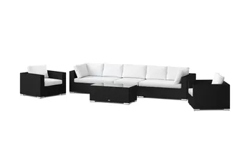 Bahamas utomhus soffgrupp 7-sits med två fåtöljer och bord, Svart