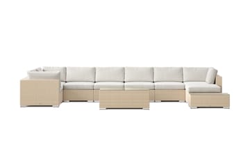 Bahamas utomhus U-soffa 8-sits vändbar divan med öppet avslut och bord - Beige - Products - Utemöbler & utemiljö - Loungemöbler - Loungeset & loungegrupp