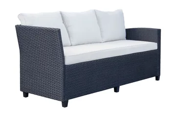 James Light Stor L-formad vändbar loungegrupp utomhus i konstrotting med förvaring och vita dynor - Svart - Products - Utemöbler & utemiljö - Loungemöbler - Loungeset & loungegrupp