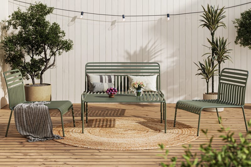 Jarva Liten 4-sits Soffgrupp Utomhus i metall - Oliv - Products - Utemöbler & utemiljö - Loungemöbler - Loungeset & loungegrupp