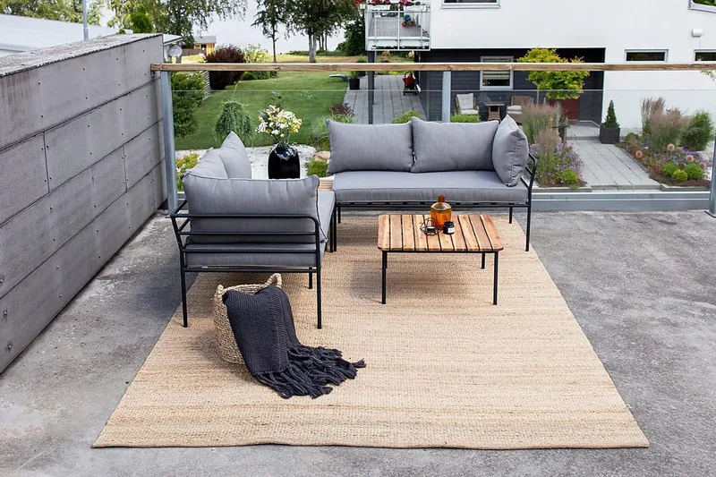 Penh Hörnsoffa Utomhus - Svart/Natur - Products - Utemöbler & utemiljö - Loungemöbler - Loungeset & loungegrupp