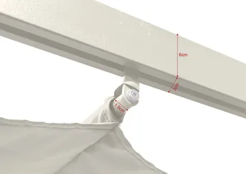 Porto Stor Pergola 4x3 m i aluminium med tak - Vit - Products - Utemöbler & utemiljö - Solskydd - Pergola