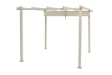 Porto Stor Pergola 4x3 m i aluminium med tak - Beige - Products - Utemöbler & utemiljö - Solskydd - Pergola