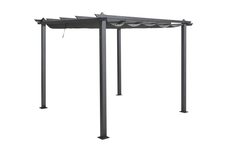 Porto Pergola 3x3 m i aluminium med tak för solskydd - Mörkgrå - Products - Utemöbler & utemiljö - Solskydd - Pergola