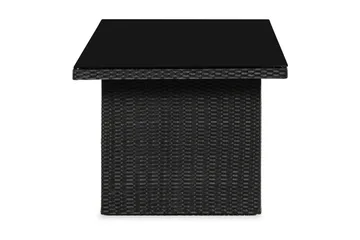 James Utebord 85x145 cm – Matbord utomhus i konstrotting med bordsskiva i Glas - Svart - Products - Utemöbler & utemiljö - Utebord & trädgårdsbord - Matbord utomhus