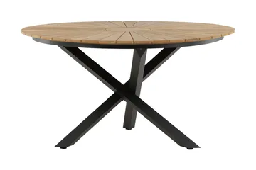 Mexico Matbord Utomhus Rund 140 cm Brun/Svart - Venture Home - Products - Utemöbler & utemiljö - Utebord & trädgårdsbord - Matbord utomhus