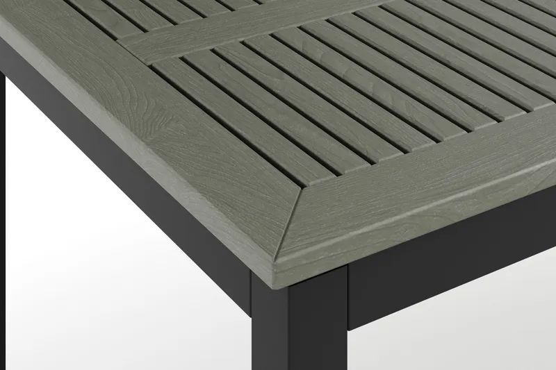 Monaco Stort rektangulärt förlängningsbart bord utomhus med iläggsskiva 210-310x90 cm i aluminium/plast - Svart/Grå - Products - Utemöbler & utemiljö - Utebord & trädgårdsbord - Matbord utomhus