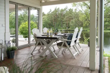 Shabby Chic Matbord Utomhus 195x86 cm Grå/Vit - Hillerstorp - Products - Utemöbler & utemiljö - Utebord & trädgårdsbord - Matbord utomhus