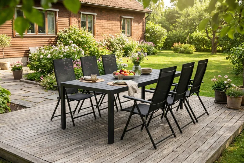 Siri Matbord Utomhus 90x205 cm - Svart - Products - Utemöbler & utemiljö - Utebord & trädgårdsbord - Matbord utomhus