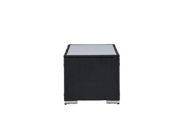 London Soffbord och Loungebord Utomhus 120 cm Konstrotting Glas - Svart - Products - Utemöbler & utemiljö - Utebord & trädgårdsbord - Loungebord & soffbord utomhus