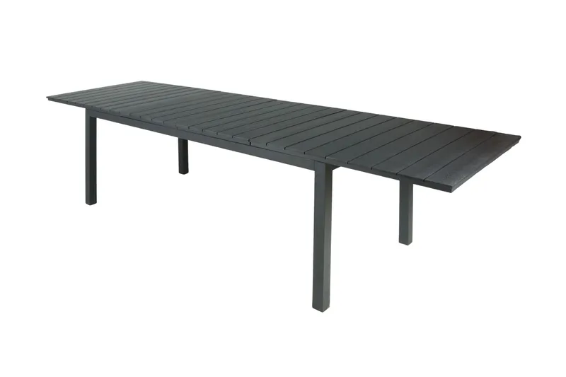 Tunis Rektangulärt Stort Förlängningsbart Matbord utomhus 205/305x90 cm i metall plast - Svart - Products - Utemöbler & utemiljö - Utebord & trädgårdsbord - Matbord utomhus