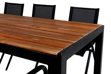 Bois Matgrupp Utomhus 205cm + 6 Alina Matstolar - Brun/Vit - Products - Utemöbler & utemiljö - Utegrupp - Matgrupp utomhus