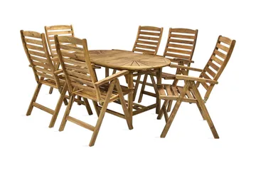 Finlay Matgrupp Utomhus Oval + 6 Positionsstolar - Akacia - Products - Utemöbler & utemiljö - Utegrupp - Matgrupp utomhus