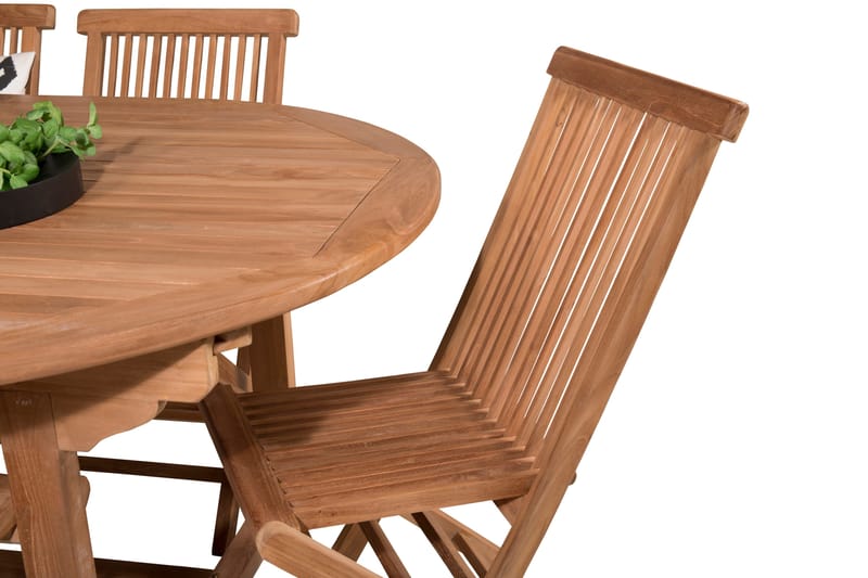 Kenya Matgrupp 180-240x120 cm + 6 Kenya Hopfällbar Stol - Brun - Products - Utemöbler & utemiljö - Utegrupp - Matgrupp utomhus