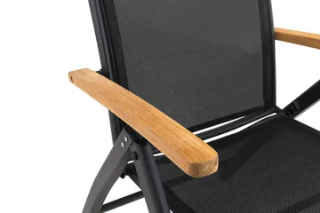 Las Vegas Matgrupp Utomhus Las Vegas 220-280 + 6 Positionsstol Lyx - Svart Teak - Products - Utemöbler & utemiljö - Utegrupp - Matgrupp utomhus