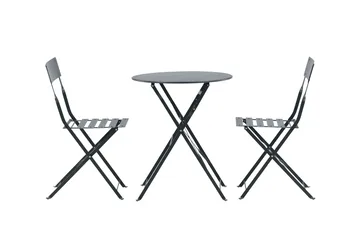 Marseille Caféset Rund Ø60 cm + 2 Matstolar Utomhus - Mörkgrå - Products - Utemöbler & utemiljö - Utegrupp - Cafegrupp & cafeset