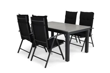 Monaco Matgrupp Utomhus 152-210x90 + 4 Maggie Positionsstol m Dyna - Svart - Products - Utemöbler & utemiljö - Utegrupp - Matgrupp utomhus