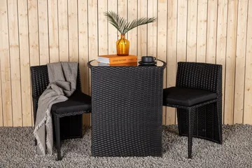 Savanna Caféset 50 cm + 2 Matstolar Utomhus - Svart - Products - Utemöbler & utemiljö - Utegrupp - Cafegrupp & cafeset