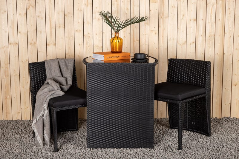 Savanna Caféset 50 cm + 2 Matstolar Utomhus - Svart - Products - Utemöbler & utemiljö - Utegrupp - Cafegrupp & cafeset