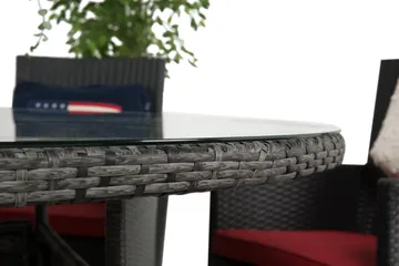 Thor Matgrupp Ø140 + 6 Thor Fåtölj - Grå/Svart - Products - Utemöbler & utemiljö - Utegrupp - Matgrupp utomhus