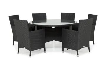 Thor Matgrupp Ø140 + 6 Thor Fåtölj - Svart - Products - Utemöbler & utemiljö - Utegrupp - Matgrupp utomhus