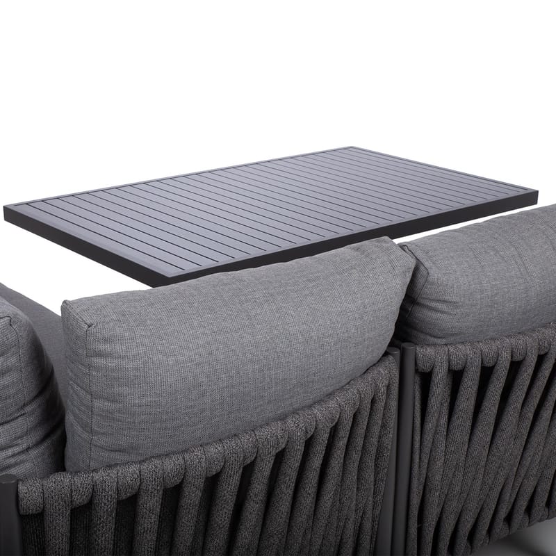 Trädgårdsmöbelset Ängros Hörnsoffa och bord - grå - Products - Utemöbler & utemiljö - Utegrupp - Cafegrupp & cafeset