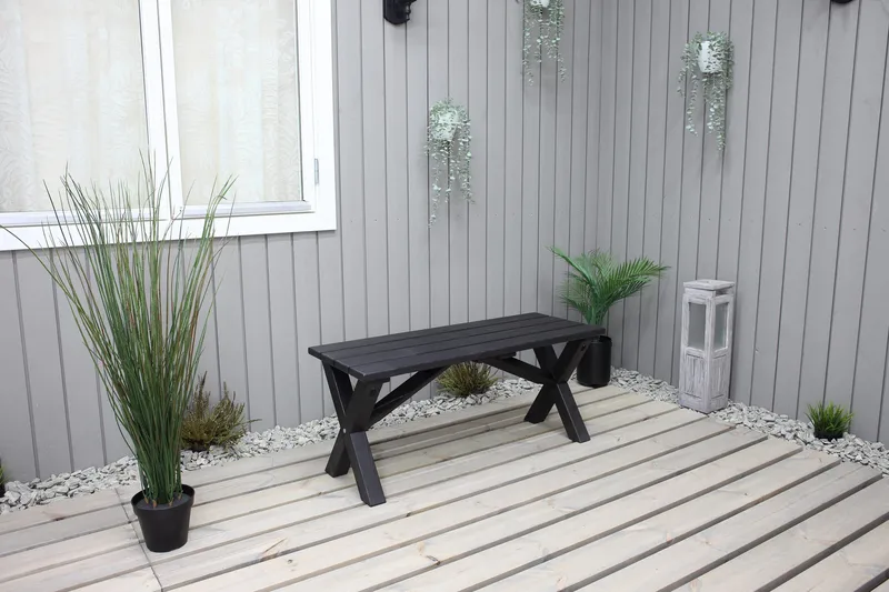 Lietinna Utebänk 100 cm - Svart - Products - Utemöbler & utemiljö - Utesoffa - Trädgårdsbänk & utebänk