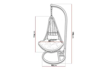 Kintore Hängstol Utomhus 95 cm - Grå - Products - Utemöbler & utemiljö - Utestol & trädgårdsstol - Hängfåtölj & hängstol utomhus