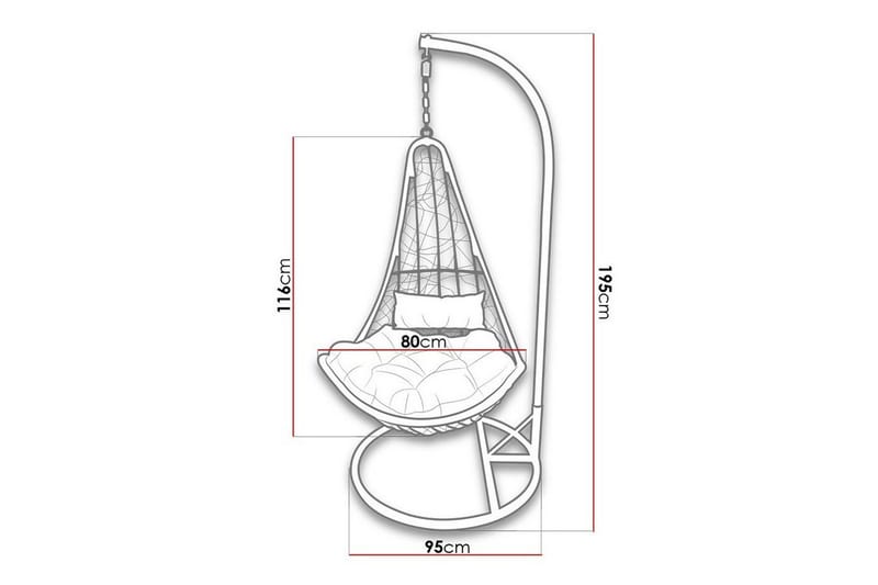 Kintore Hängstol Utomhus 95 cm - Grå - Products - Utemöbler & utemiljö - Utestol & trädgårdsstol - Hängfåtölj & hängstol utomhus