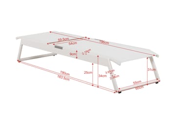 Monaco Solsäng med justerbar rygg i aluminium vit textil - Vit - Products - Utemöbler & utemiljö - Utestol & trädgårdsstol - Solsäng & solvagn