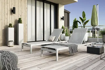 Tunis Solsäng - Vit - Products - Utemöbler & utemiljö - Utestol & trädgårdsstol - Solsäng & solvagn