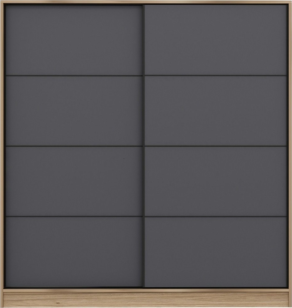 Kapusta vaatekaappi 180 cm - Ruskea/antrasiitti Kapusta vaatekaappi 180 cm - Ruskea/antrasiitti