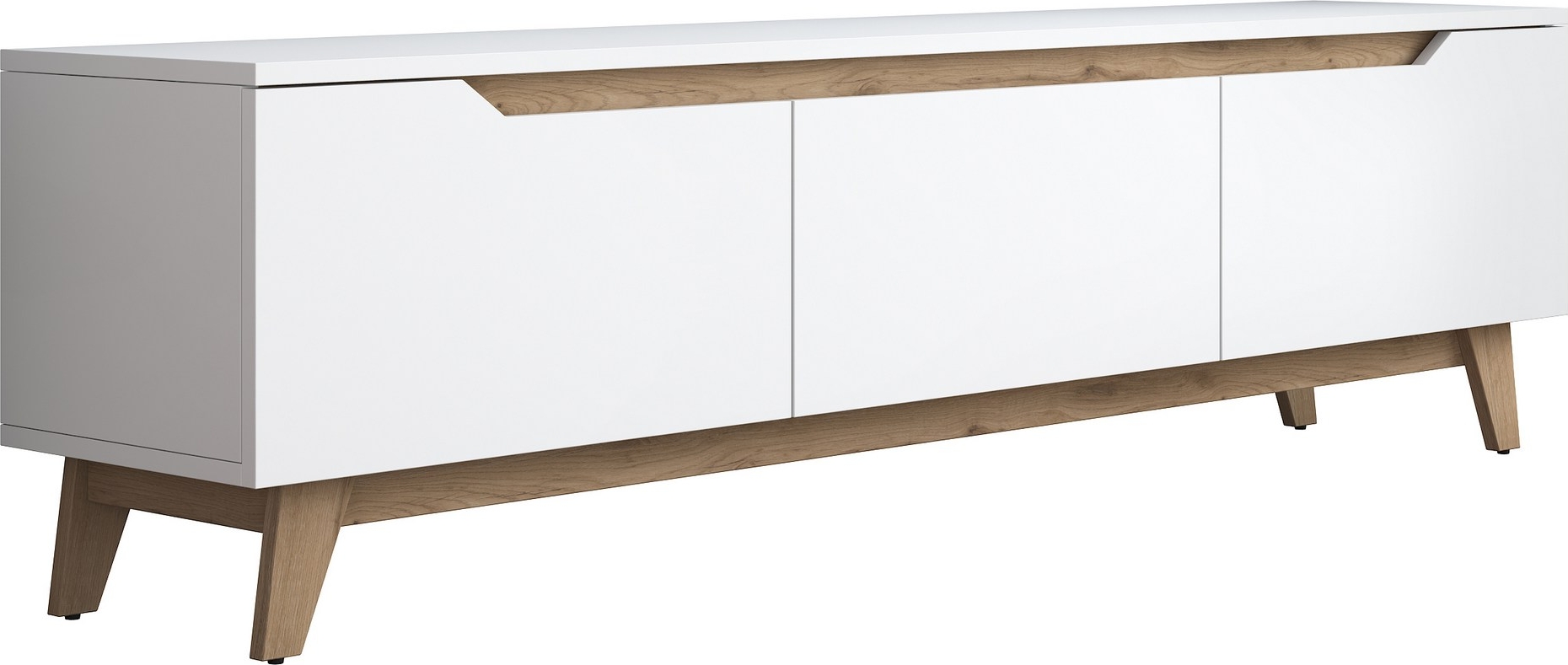 Duno TV-taso 180 cm - Valkoinen/pähkinä Duno TV-taso 180 cm - Valkoinen/pähkinä