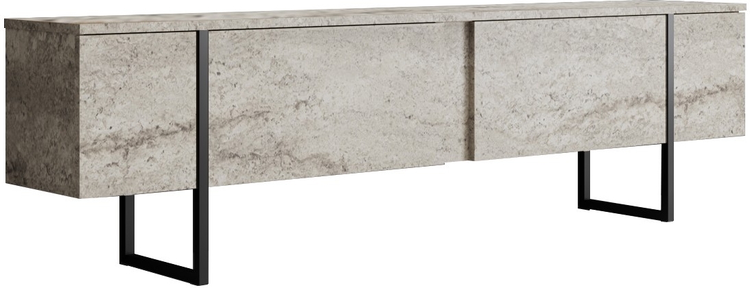 Lux TV-taso - travertiini/musta