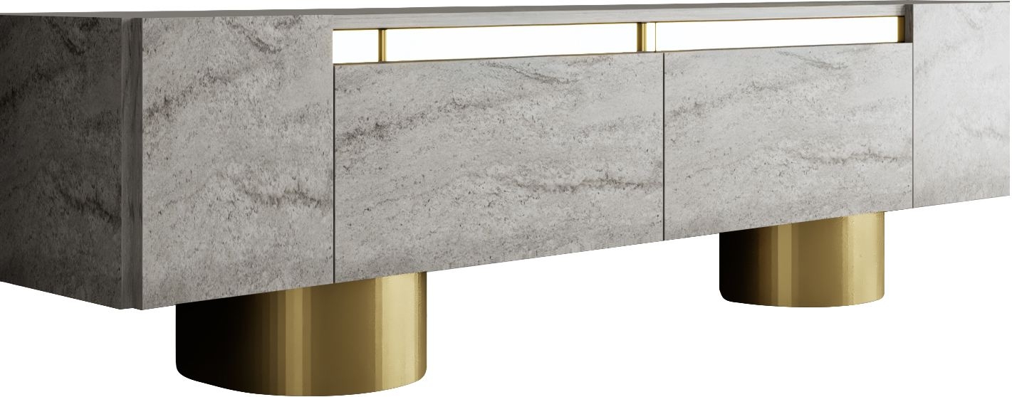 Bohem TV-taso 180 cm - Travertiini/kulta